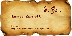 Hamvas Zsanett névjegykártya